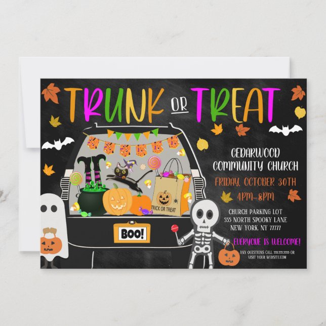 Convite para Trunk or Treat (Frente)