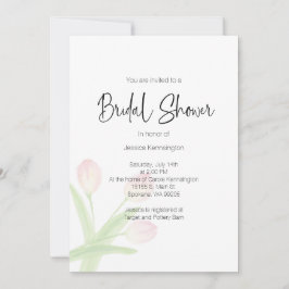 Convite para Tulipas de Primavera de Aquarelas do