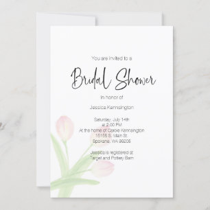 Convite para Tulipas de Primavera de Aquarelas do 