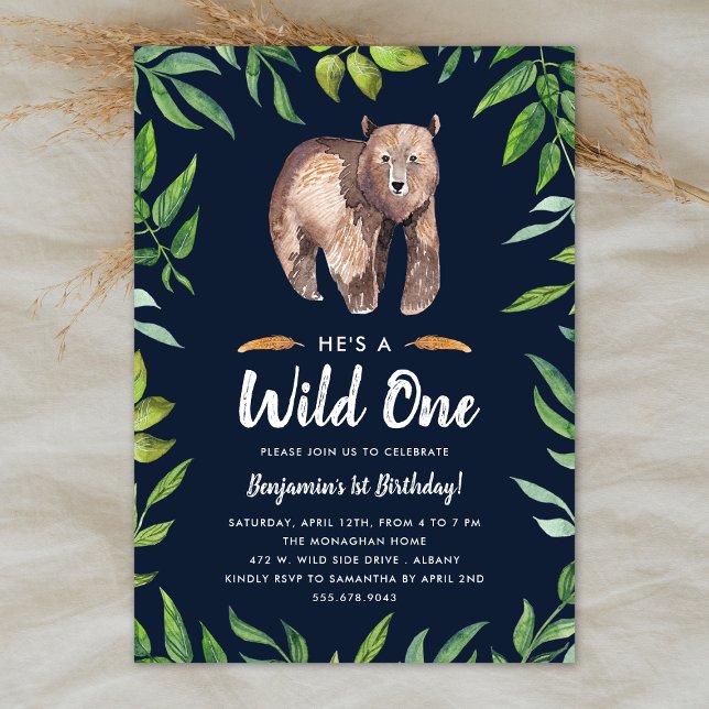 Convite para um aniversário com Wilcolor Wild One  (Criador carregado)