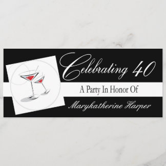 Convite para um aniversário de 40 anos Cocktail Pa
