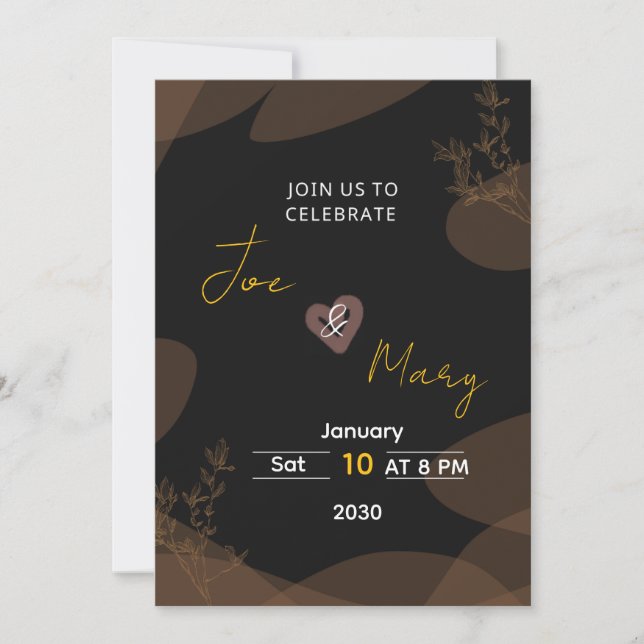 Convite para um cartão de casamento You (Frente)