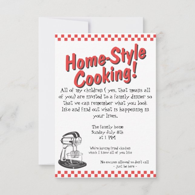 Convite para um Janto Familiar Muito Necessário (Frente)