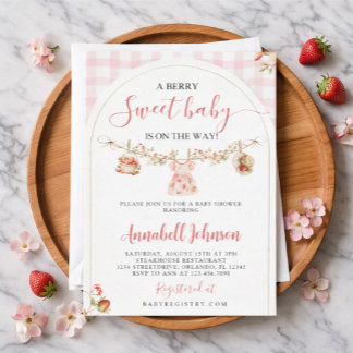 Convite para uma festa de bebê com tema de frutas