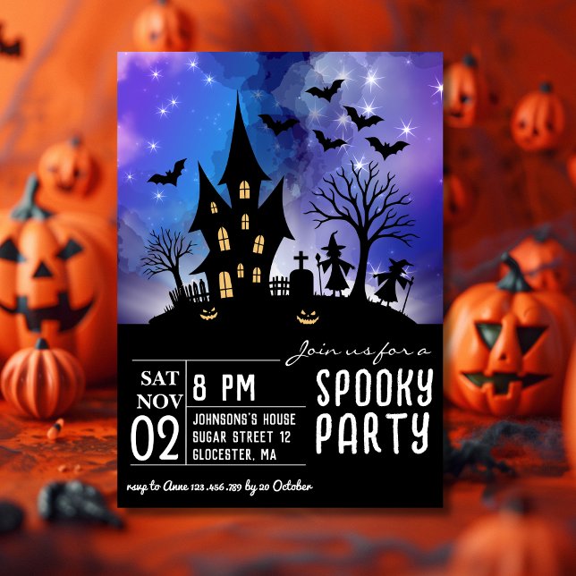 Convite para uma festa de Halloween assustadora (Criador carregado)