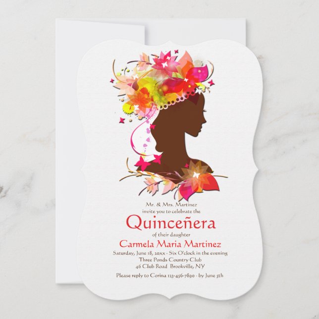 Convite para uma garota adorável, Quinceañera (Frente)