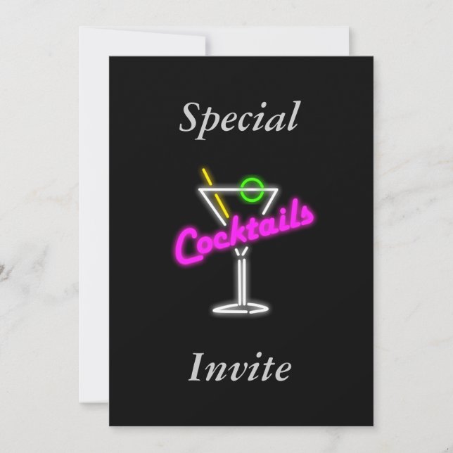 Convite Para Uma Parte De Cocktail (Frente)