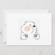 Convite para Urso Azul Adorável