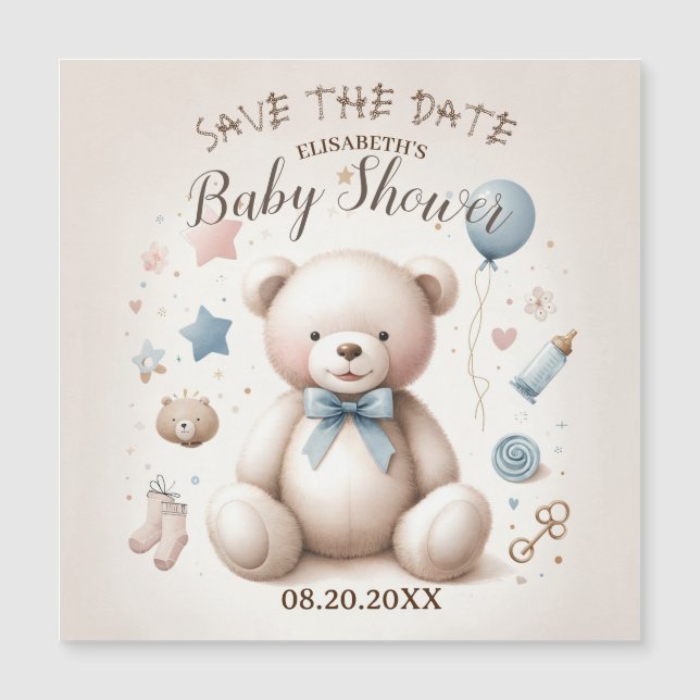 Convite para Urso de Teddy Bonito (Frente)