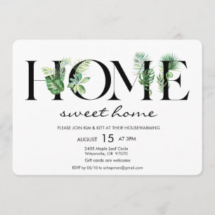Convite Para Uso Doméstico De Alphabet Leaf Home