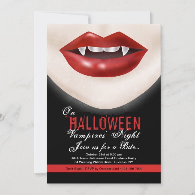 Convite para Vampiros de Halloween (Frente)