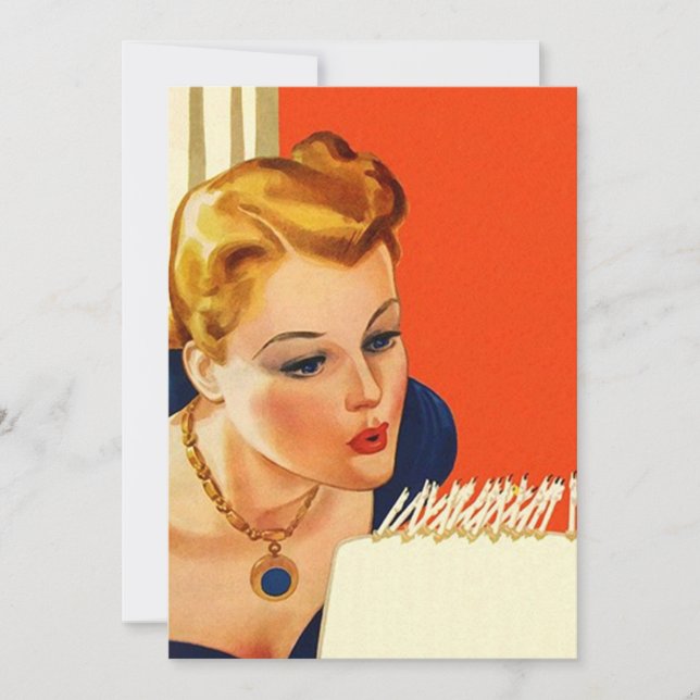 Convite Para Vazio De Bolo De Vintage Aniversário (Frente)