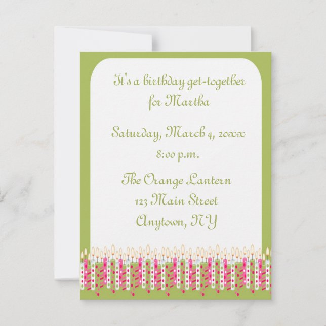 Convite para Velas de Aniversário (Frente)