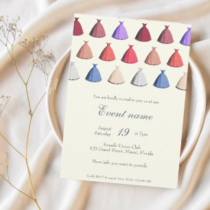 Convite para vestido de festa de cocktail anual