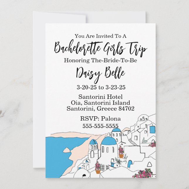 Convite para Viagem de Despedida de Solteira em Sa (Frente)