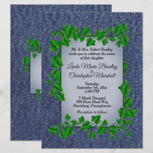 Convite para Vinhas Denim para Casamento de País 6