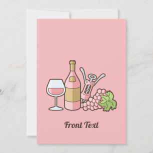 Convite para vinho rosa