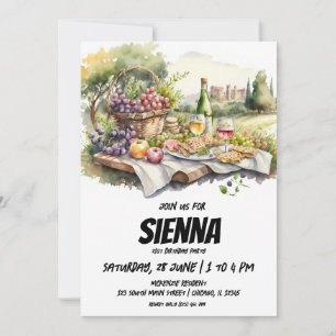 Convite para vista de vinhas do Picnic de Verão