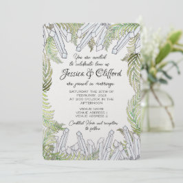 Convite para Watercolor Crystal e Fern Wedding