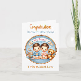 Convite Parabéns de Chá de fraldas Twin Boys Novo Pai