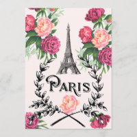 Convite Paris Rosas Antigas Rosa