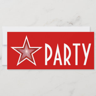 Convite 'PARTY' da Estrela Vermelha longo