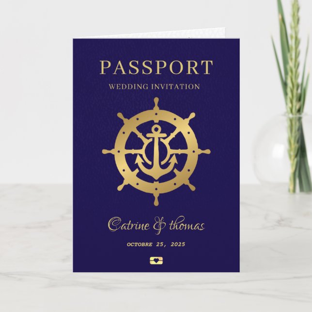 Convite Passaporte de Casamento de Cruzeiro (Frente)