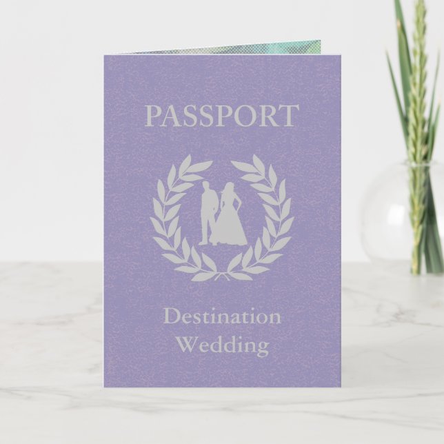Convite passaporte de casamento de destino (Frente)