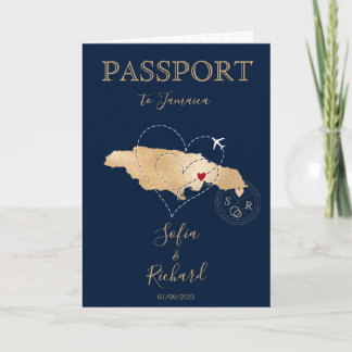 Convite Passaporte de Casamento de Destino de Coração da J