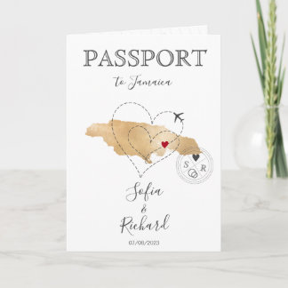 Convite Passaporte de Casamento de Destino do Coração Jama