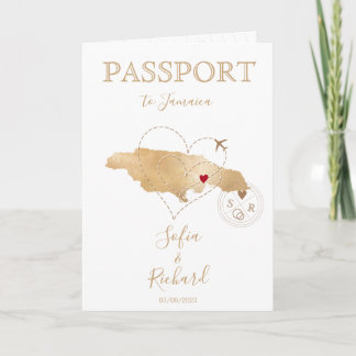 Convite Passaporte de Casamento de Destino do Coração Jama