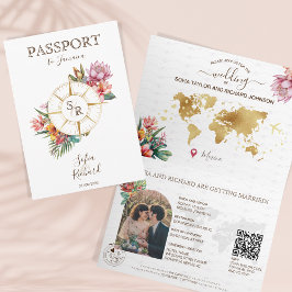 Convite Passaporte de Casamento de Destino Tropical de Pra