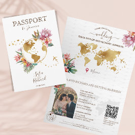 Convite Passaporte de Casamento de Destino Tropical de Pra