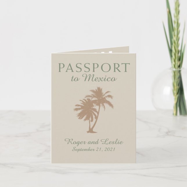 Convite Passaporte de Casamento em Puerto Vallarta México (Frente)