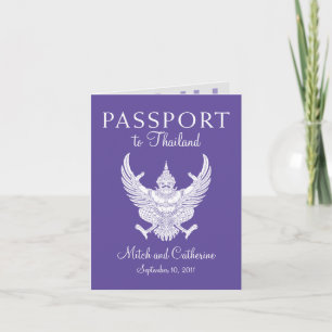 Convite Passaporte de Casamento para a Tailândia