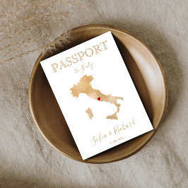 Convite Passaporte de Destino de Casamento com Mapa da Itá