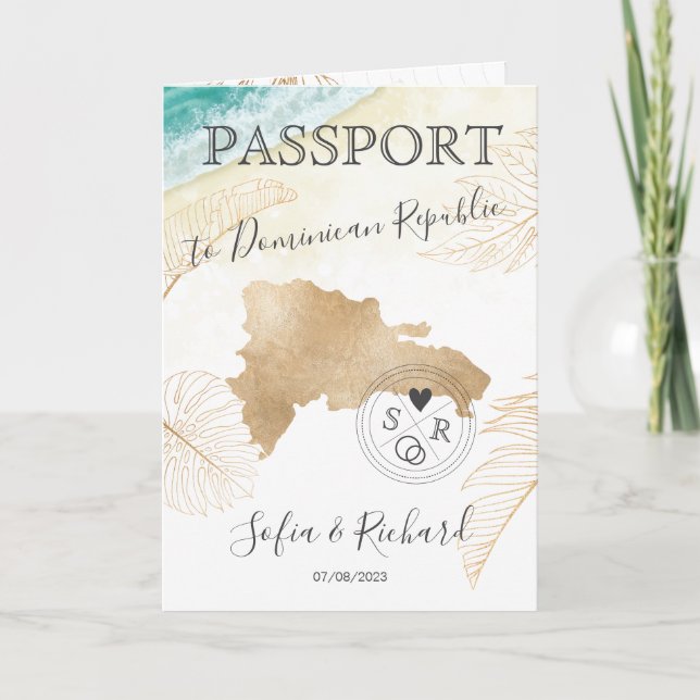 Convite Passaporte de Destino de Casamento da República Do (Frente)
