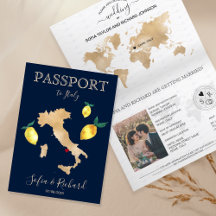 Passaporte de Destino de Casamento Dourado na Ilha