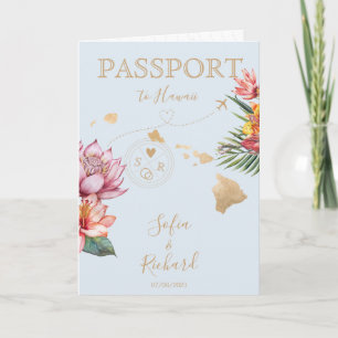 Convite Passaporte de Destino de Casamento Hawaii