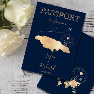 Convite Passaporte de Destino de Casamento na Jama