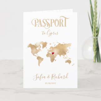 Convite Passaporte de Destino para Casamento do Mapa de Ch