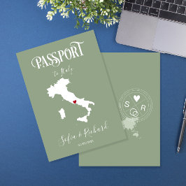 Convite Passaporte de Destino para Casamento Mapa do Mundo