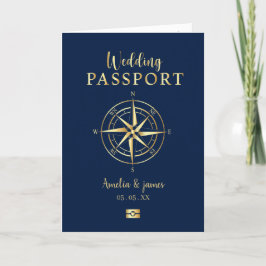 Convite Passaporte Destino Compass Casamento Ouro Faux