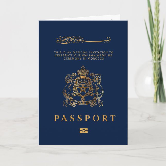 Convite Passaporte Destino de Casamento de Ouro Faux (Frente)