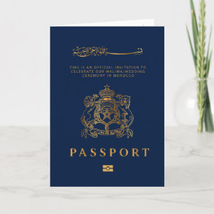 Convite Passaporte Destino de Casamento de Ouro Faux