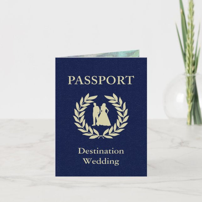 Convite passaporte do casamento do destino (Frente)