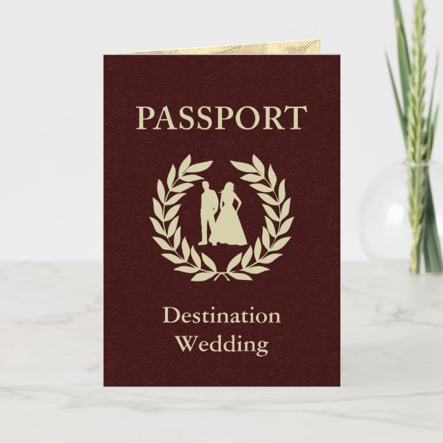Convite passaporte do casamento do destino (Frente)