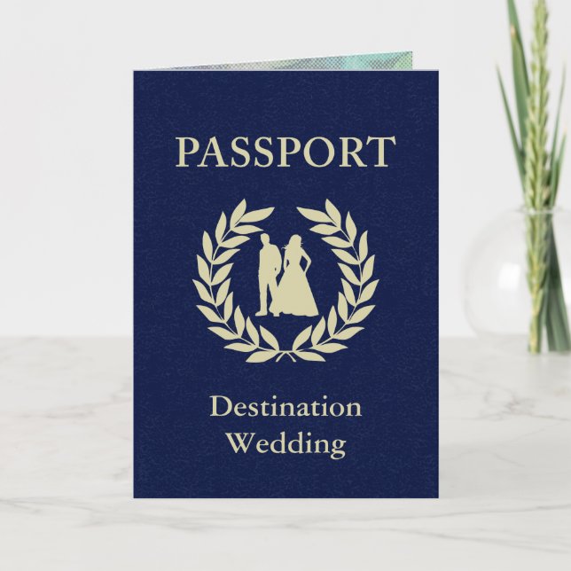 Convite passaporte do casamento do destino (Frente)