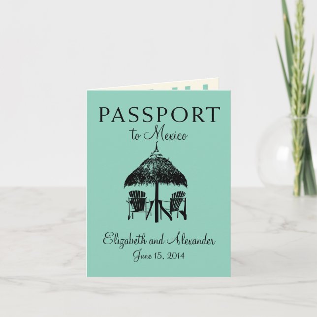 Convite Passaporte para o Casamento no Cancun México (Frente)