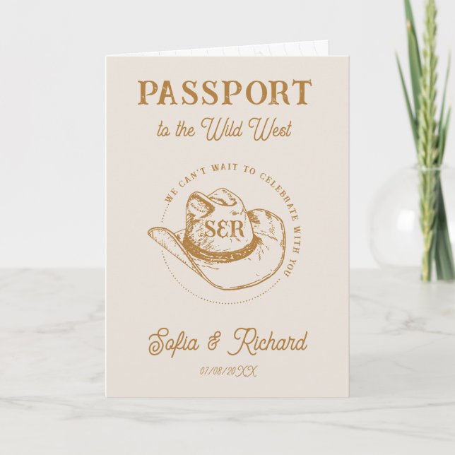 Convite Passaporte Russo de Destino de Casamento Ocidental (Frente)